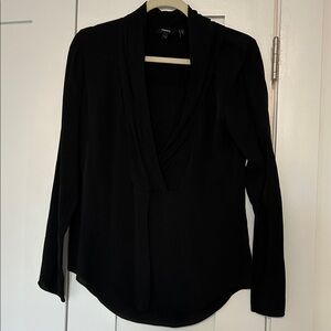 Theory Long Sleeve Silk Blouse